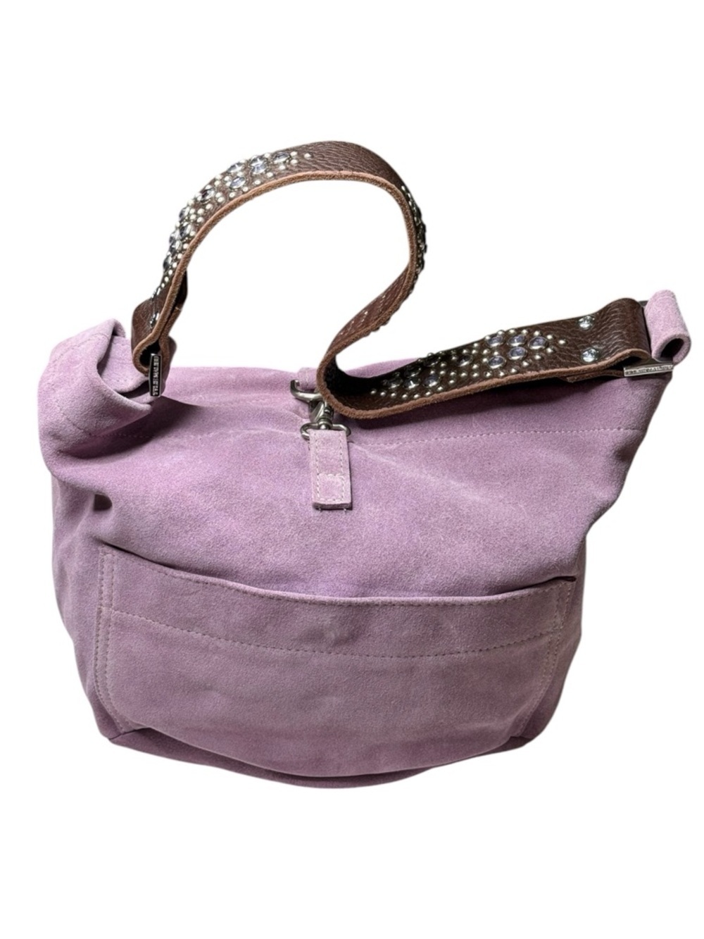 Deadstock: new Tylie Malibu ᪣ Utility Suede Hobo Bag ᪣ Crystal Strap ᪣ Lilac Y2K - Picture 8 of 16